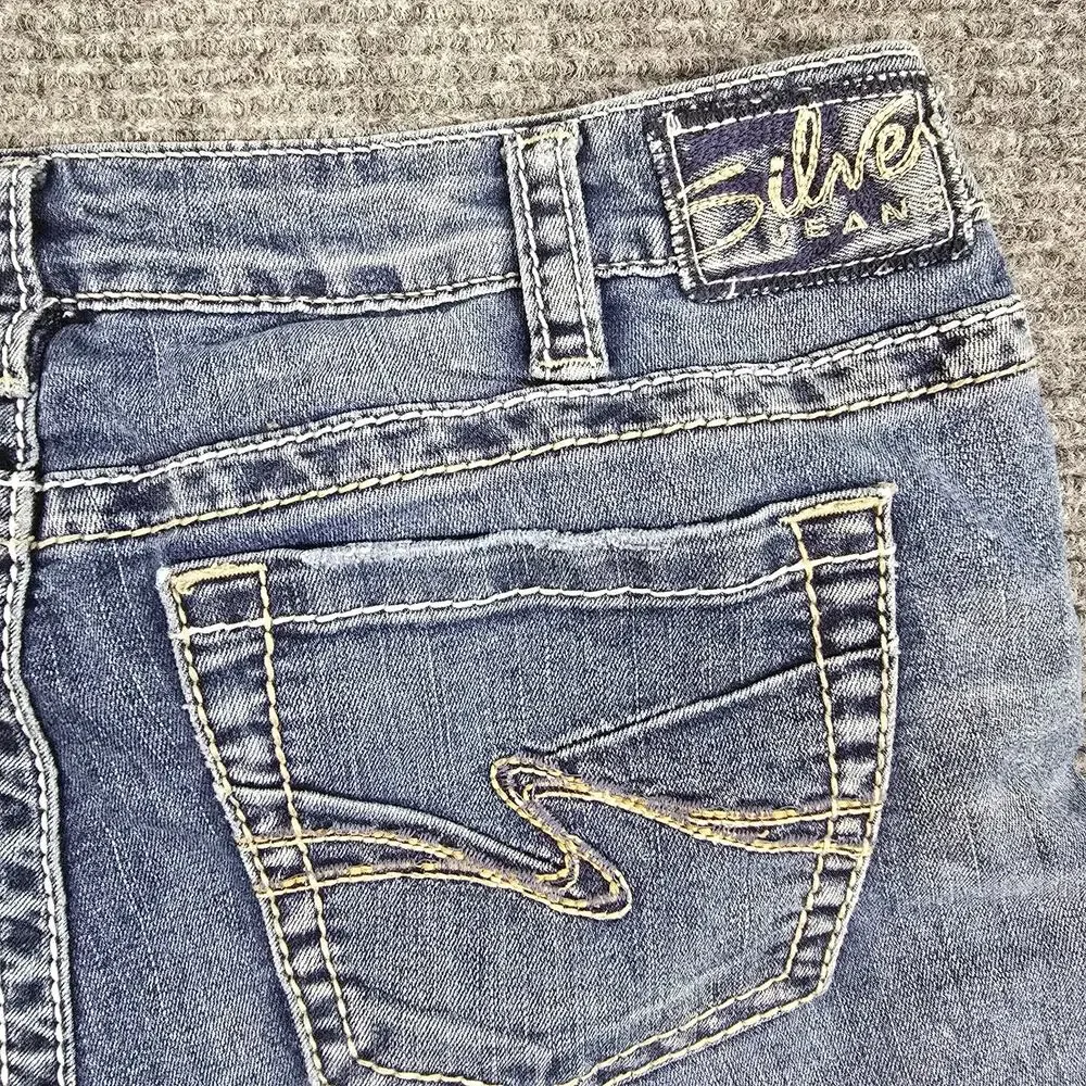 Silver Jeans Aiko Bootcut Womens 31x33 Blue Medium Wash Low Rise Stretch Denim
